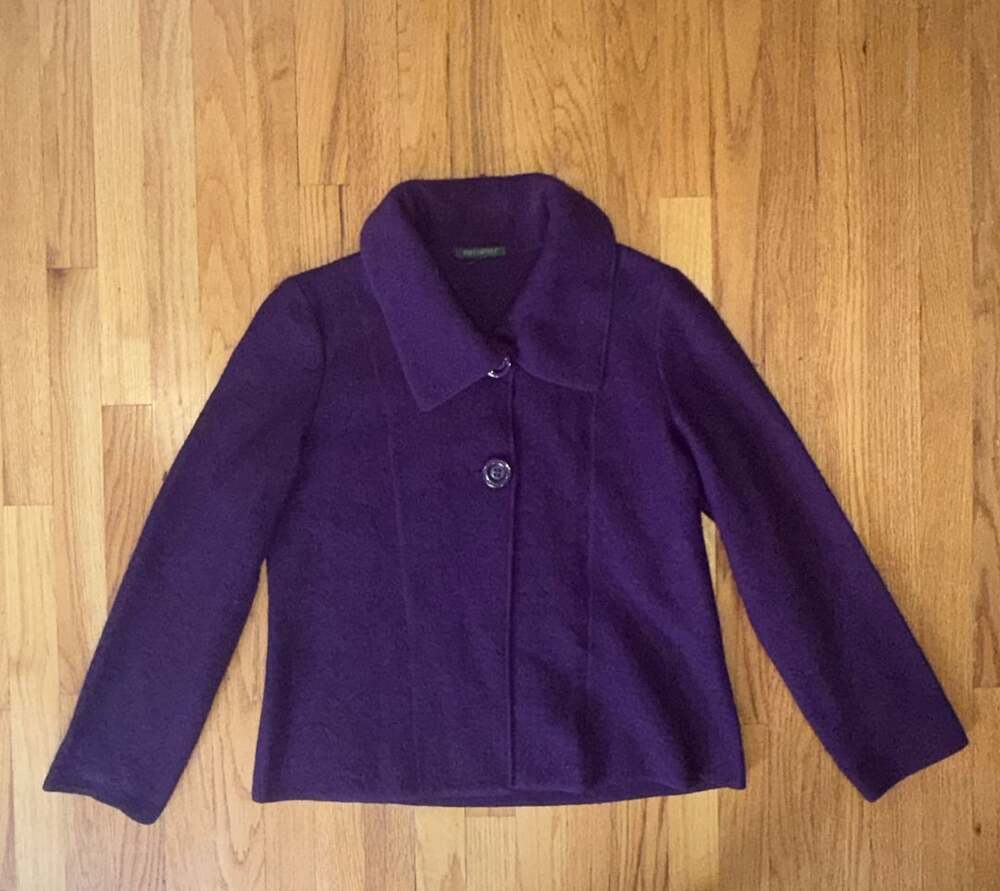 For Cynthia Women’s Jacket Blazer 100% Wool Button Front Career